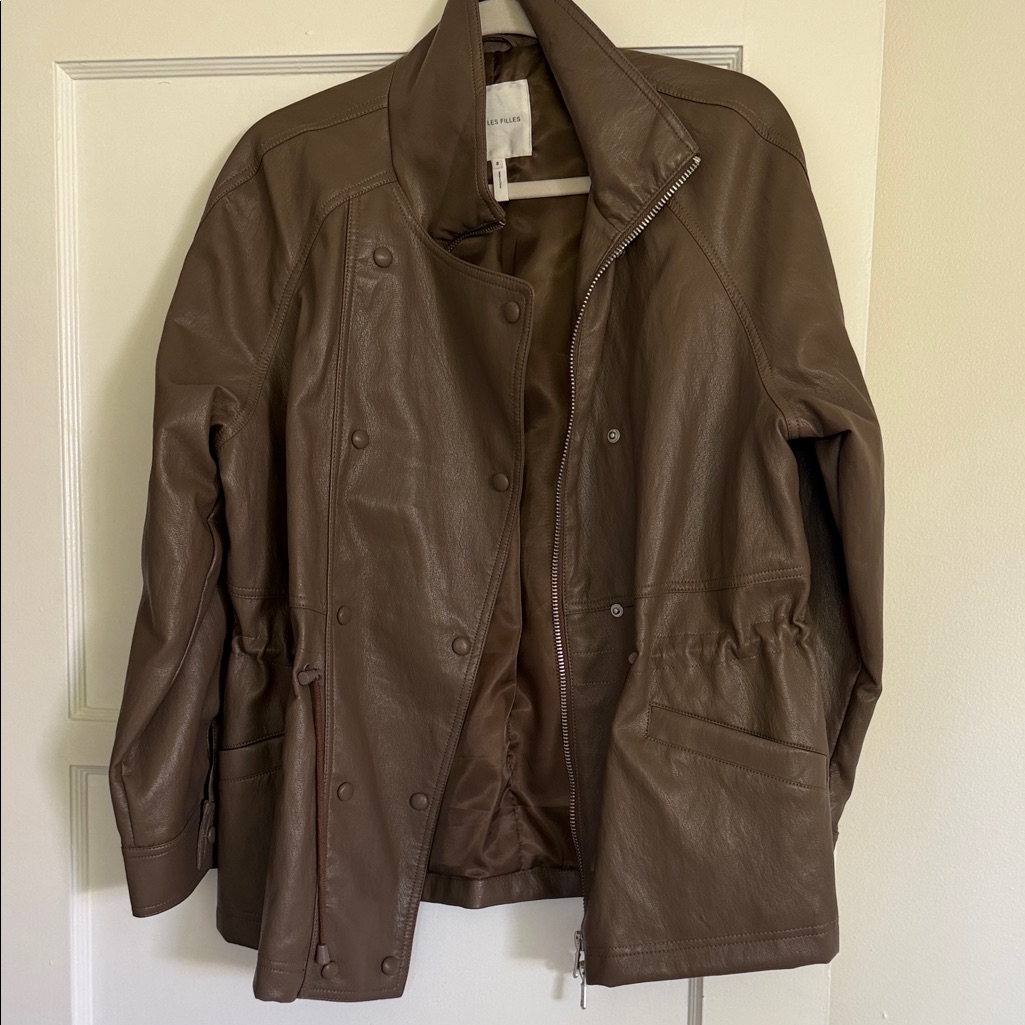Avec Les Filles Taupe Leather Jacket - Never Worn